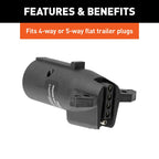 7-Way RV Blade Vehicle to 4 or 5-Way Flat Trailer LED Electrical Adapter
