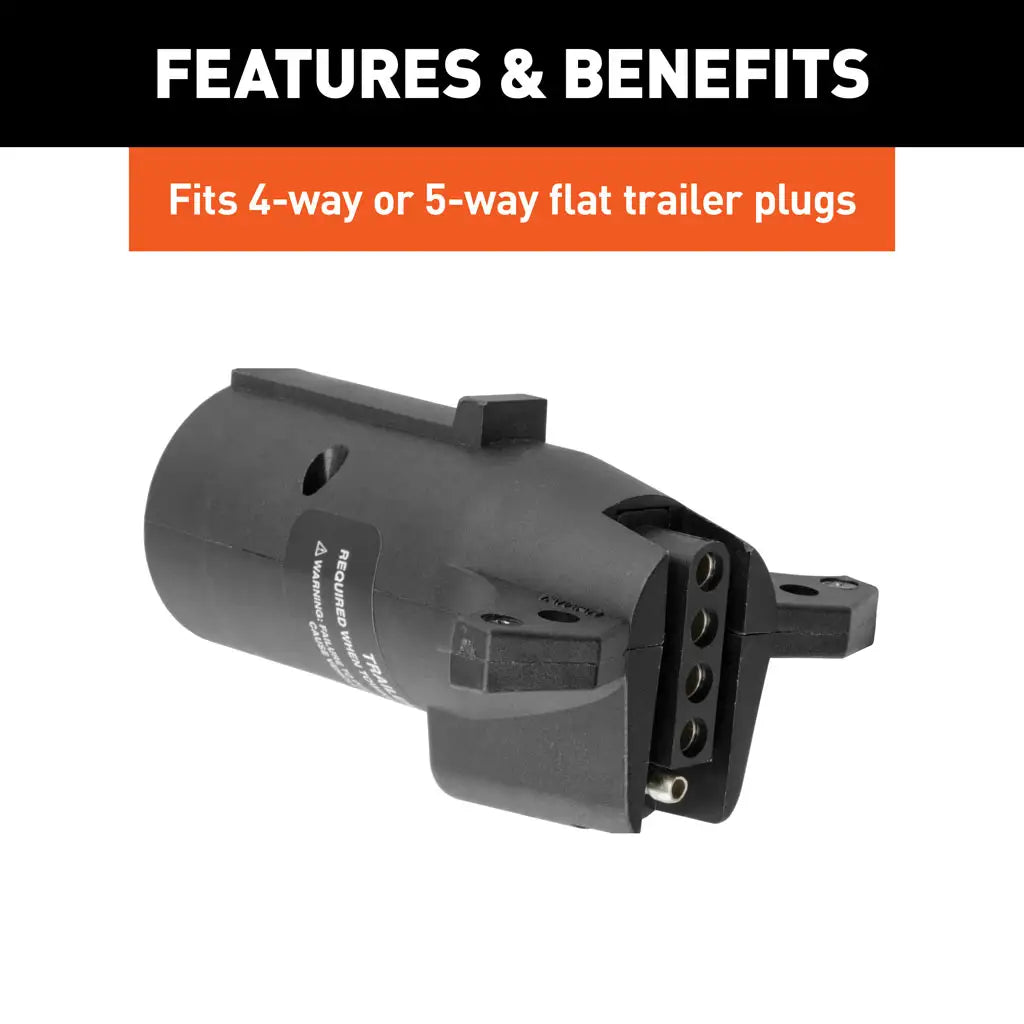 7-Way RV Blade Vehicle to 4 or 5-Way Flat Trailer LED Electrical Adapter