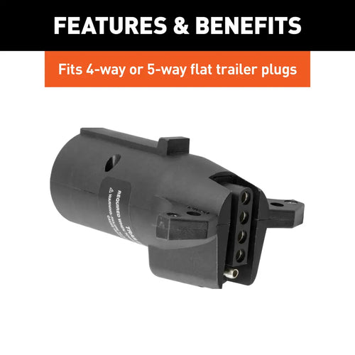 7-Way RV Blade Vehicle to 4 or 5-Way Flat Trailer LED Electrical Adapter